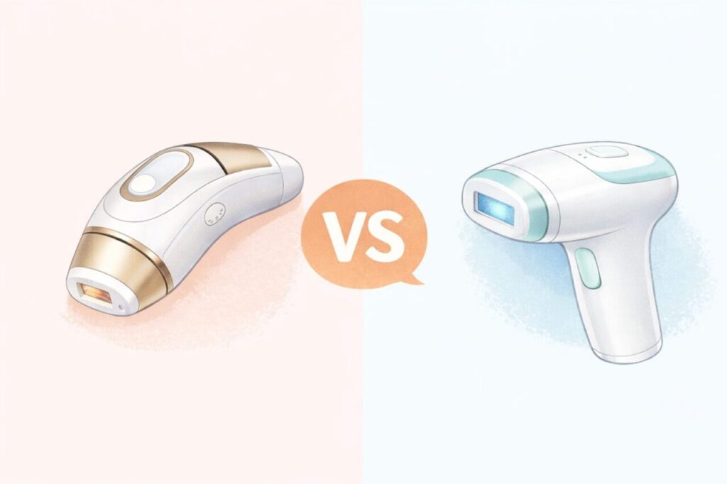 Ulike Air3とブラウンPro5の比較イラスト