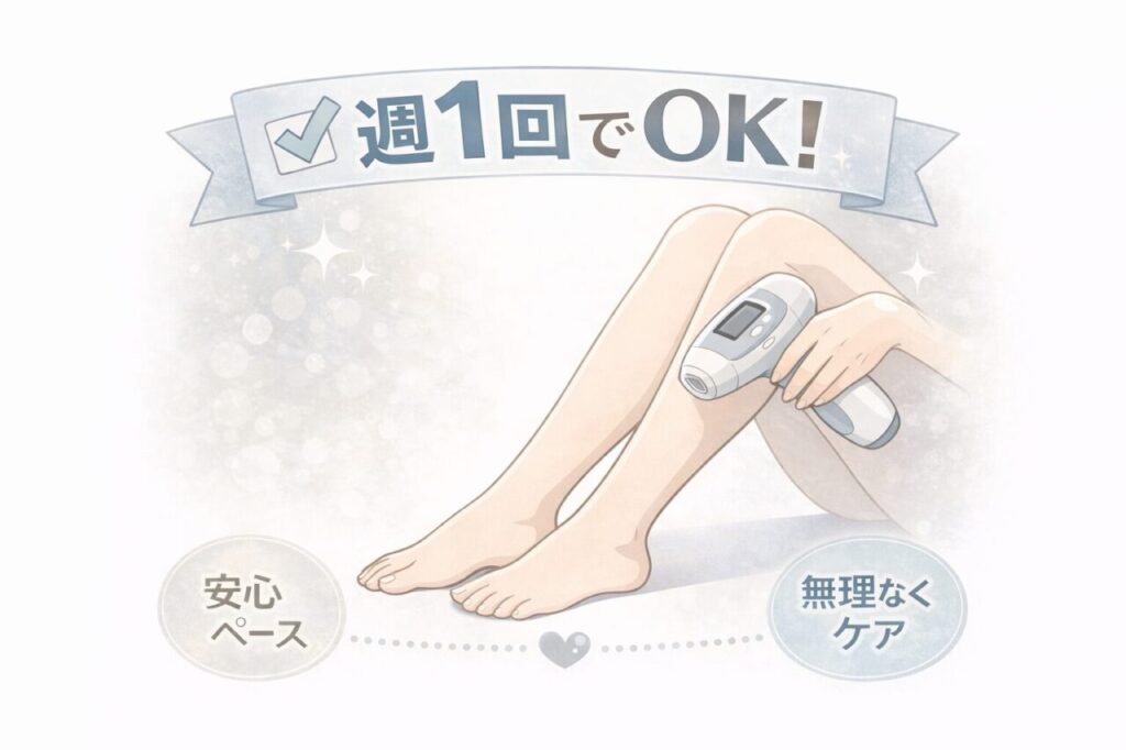 ケノンの使用頻度は週1回のイメージ