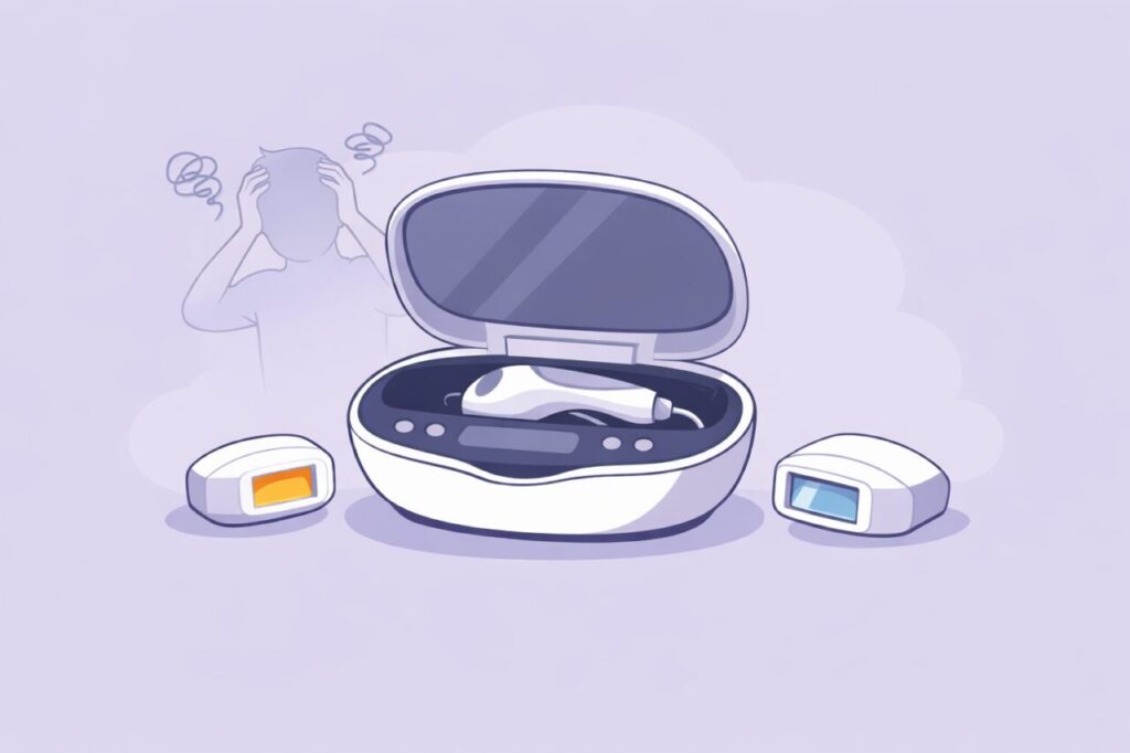 ケノンのカートリッジがはまらないトラブルをイメージしたイラスト