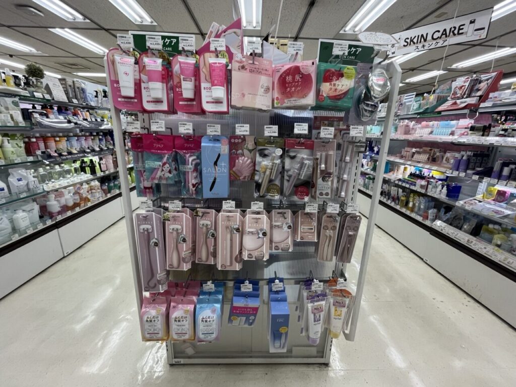 渋谷ハンズの除毛関連商品の棚